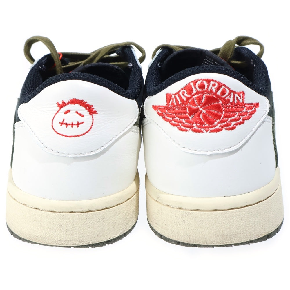 NIKE(ナイキ) ×TRAVIS SCOTT WMNS AIR JORDAN 1 LOW OG DZ4137-106 トラヴィススコット ウィメンズ エアジョーダン1 ローカットスニーカー ホワイト/オリーブ US10.5/27.5cm レディース