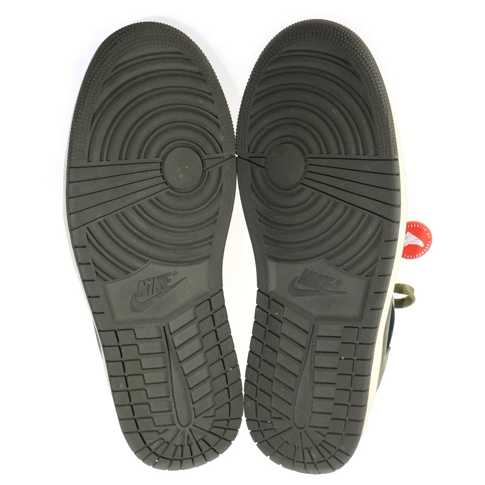 NIKE(ナイキ) ×TRAVIS SCOTT WMNS AIR JORDAN 1 LOW OG DZ4137-106 トラヴィススコット ウィメンズ エアジョーダン1 ローカットスニーカー ホワイト/オリーブ US10.5/27.5cm レディース