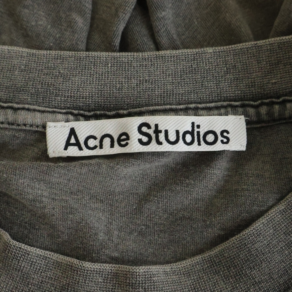 Acne Studios(アクネ ストゥディオズ) 23SS Faded Logo ロゴ 半袖Tシャツ カットソー グレー FN-WN-TSHI000639