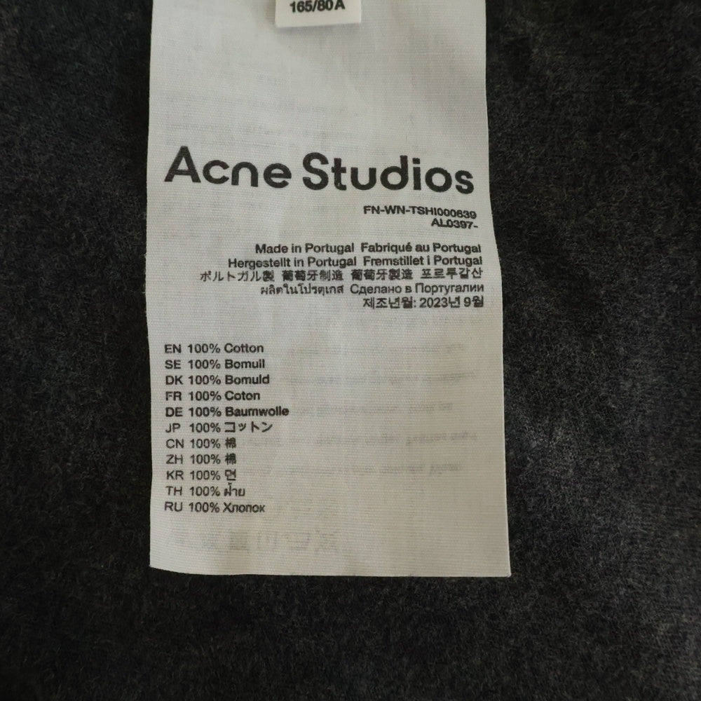 Acne Studios(アクネ ストゥディオズ) 23SS Faded Logo ロゴ 半袖Tシャツ カットソー グレー FN-WN-TSHI000639