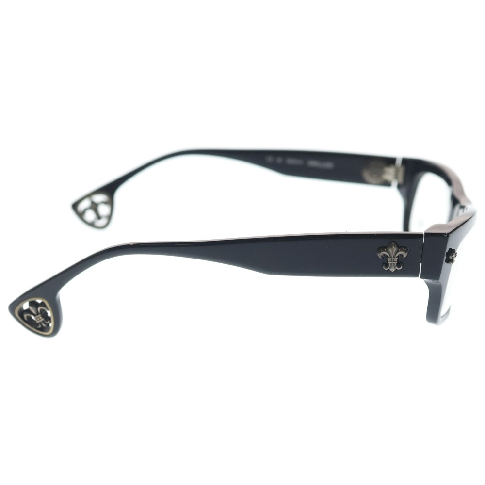 CHROME HEARTS(クロムハーツ) DRILLED BSフレア ウェリントン ブラックフレーム アイウェア 眼鏡 メガネ ブラック/シルバー