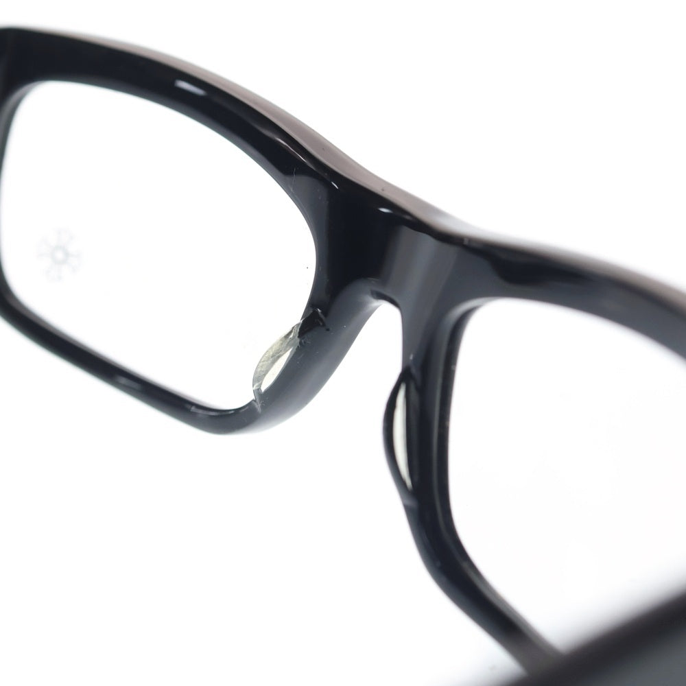 CHROME HEARTS(クロムハーツ) DRILLED BSフレア ウェリントン ブラックフレーム アイウェア 眼鏡 メガネ ブラック/シルバー