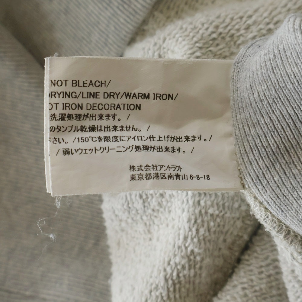 READY MADE(レディメイド) R.MUTT HOODIE ロゴプリントプルオーバーパーカー フーディー グレー RE-CO-GR-00-00-195