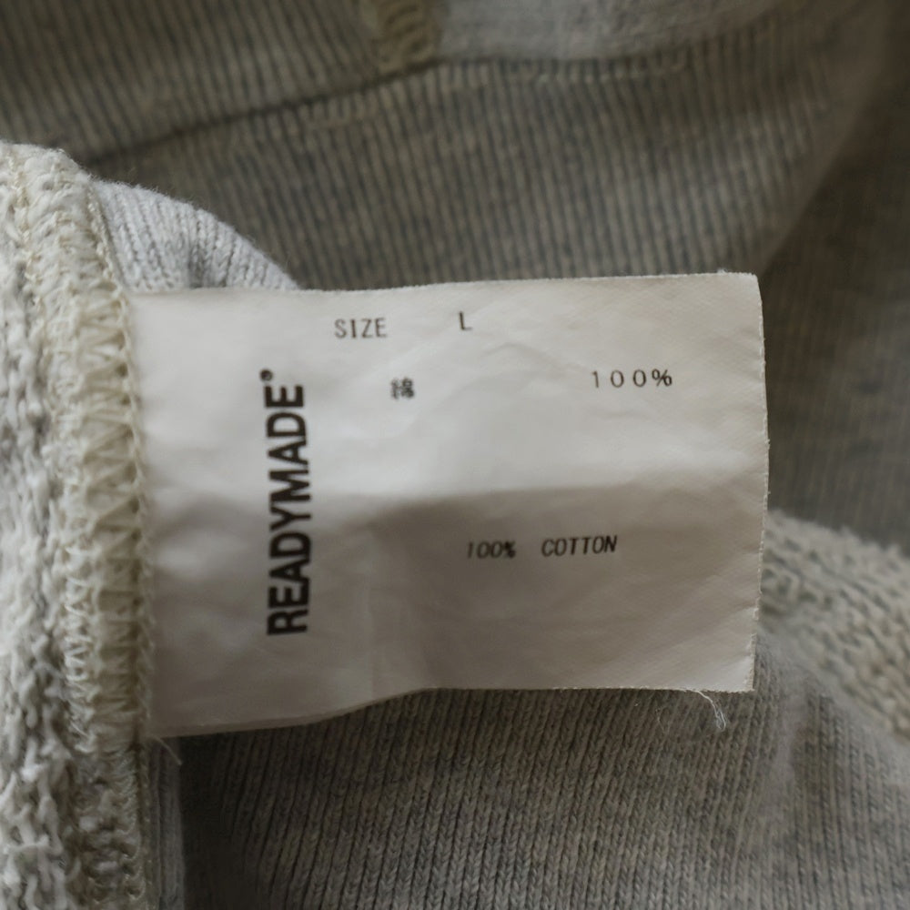 READY MADE(レディメイド) R.MUTT HOODIE ロゴプリントプルオーバーパーカー フーディー グレー RE-CO-GR-00-00-195