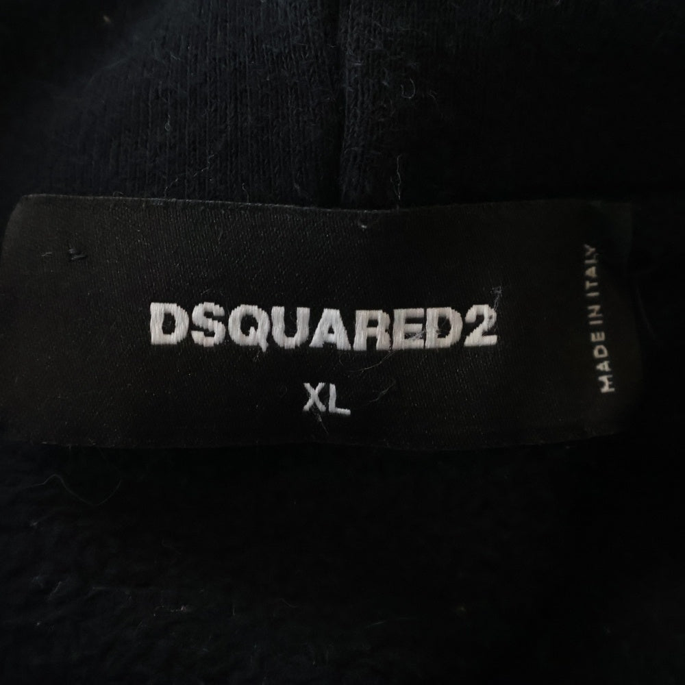 DSQUARED2(ディースクエアード) ICON COOL HOODIE アイコンクールフーディー プリントプルオーバーパーカー ブラック S79GU0105 S25516