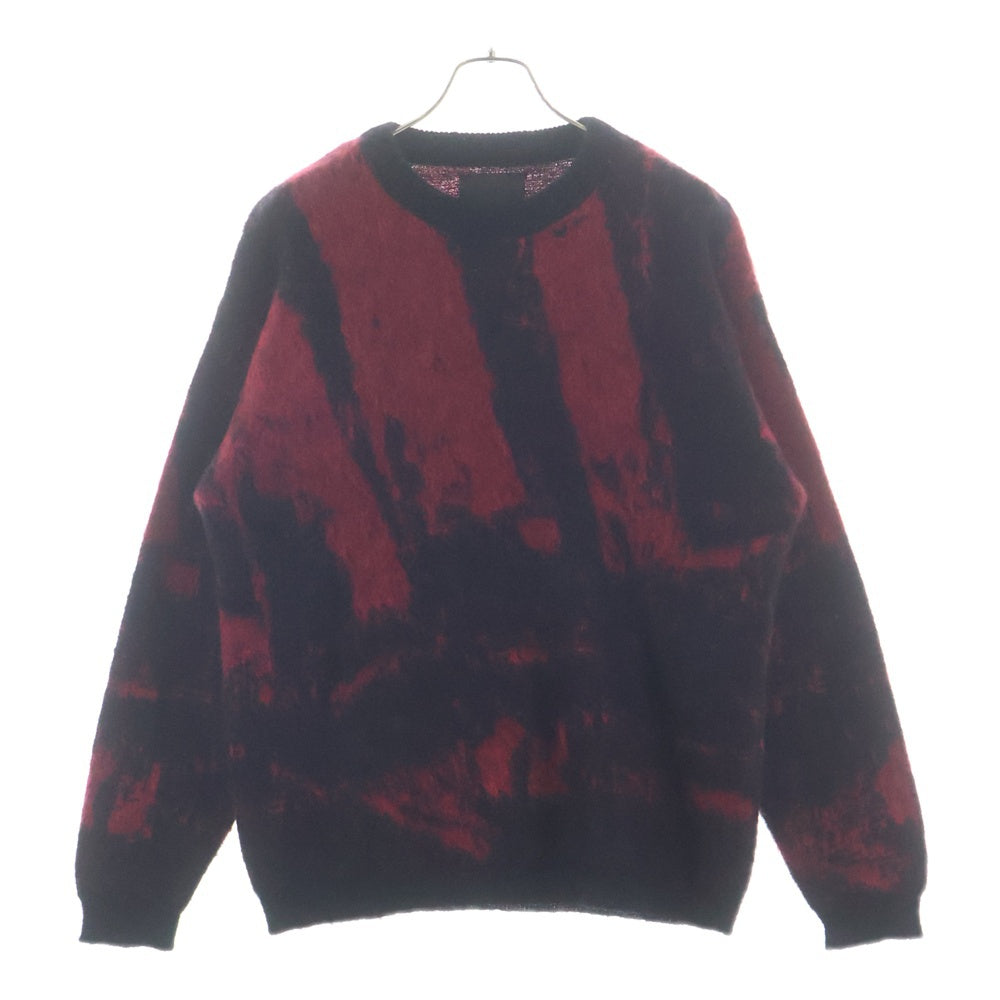 YOKE(ヨーク) 24AW Jacquard Mohair Sweater ジャガードモヘアセーター クルーネックニット レッド/ブラック YK24FW0815S