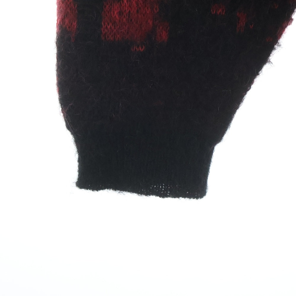 YOKE(ヨーク) 24AW Jacquard Mohair Sweater ジャガードモヘアセーター クルーネックニット レッド/ブラック YK24FW0815S