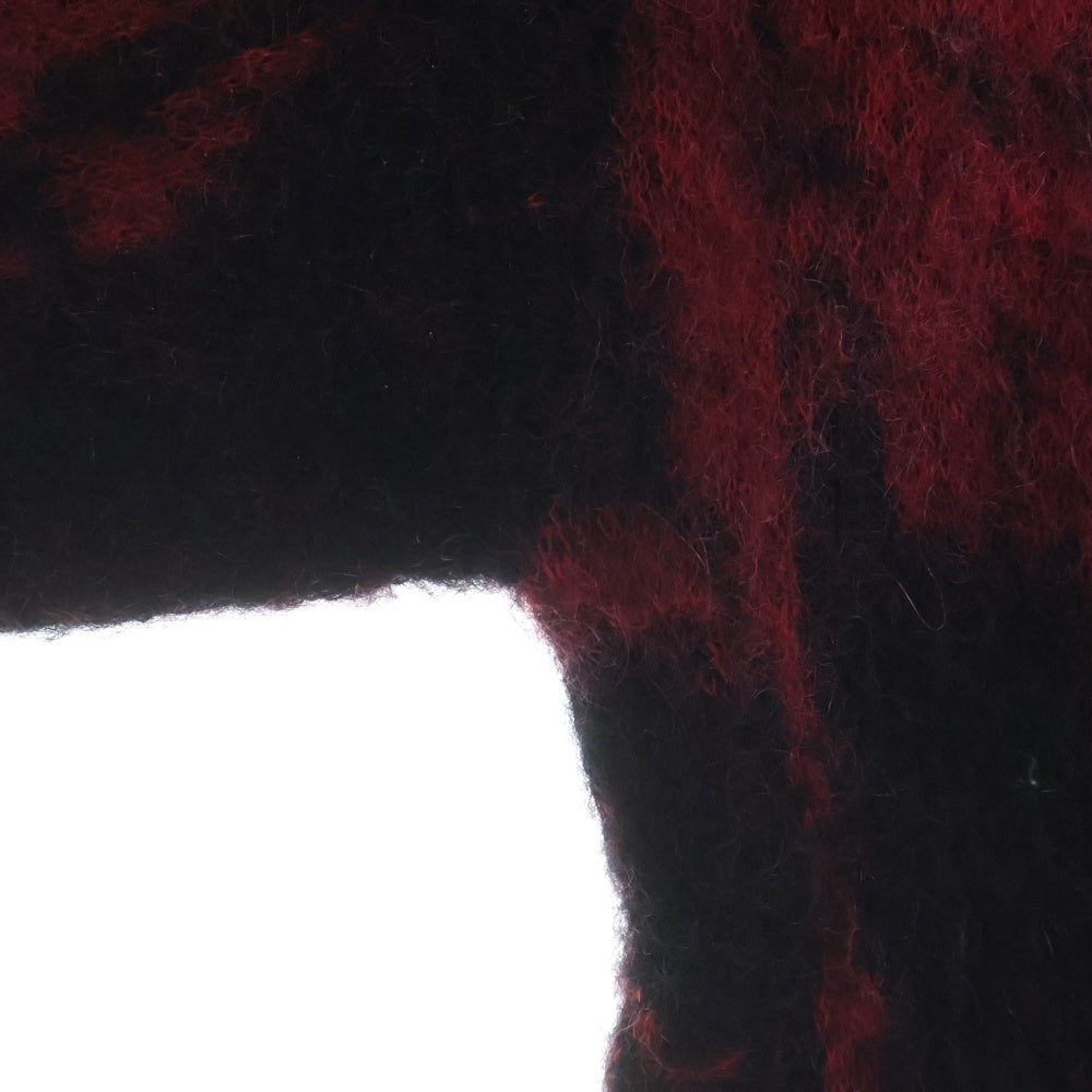 YOKE(ヨーク) 24AW Jacquard Mohair Sweater ジャガードモヘアセーター クルーネックニット レッド/ブラック YK24FW0815S