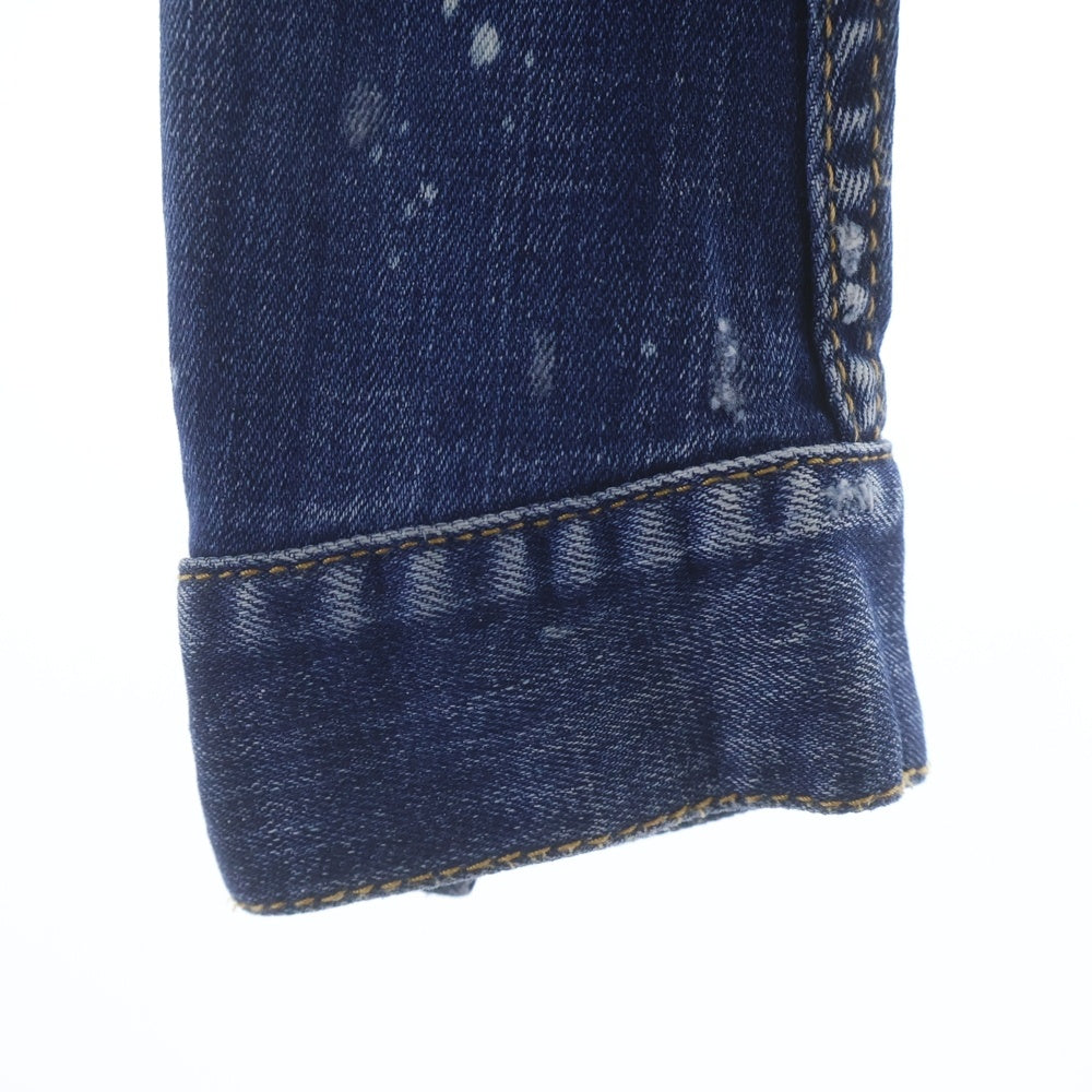 DSQUARED2(ディースクエアード) 19SS ペイント ダメージ加工 デニムジャケット インディゴ レディース S75AM0647