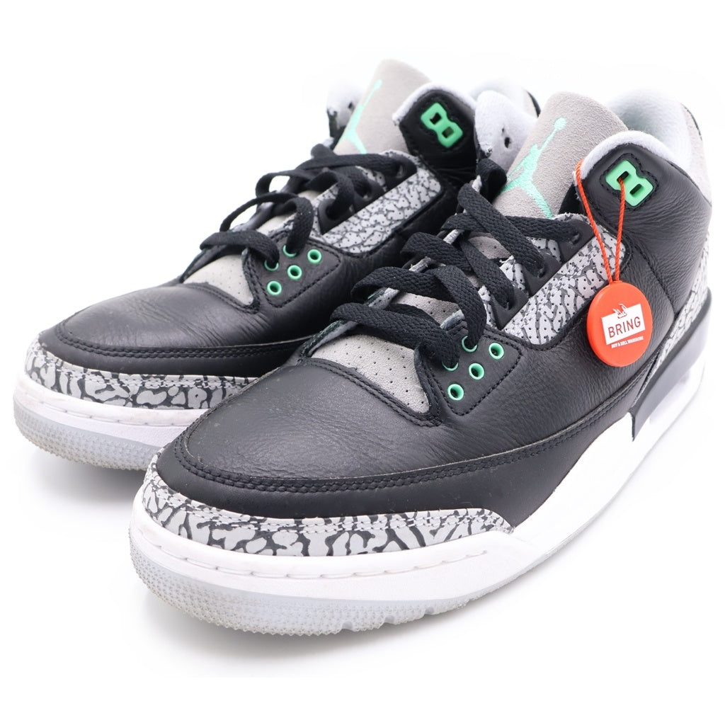 NIKE(ナイキ) AIR JORDAN 3 RETRO GREEN GLOW CT8532-031 エアジョーダン3 グリーングロー ミッドカットスニーカー シューズ ブラック/グレー US9/27cm