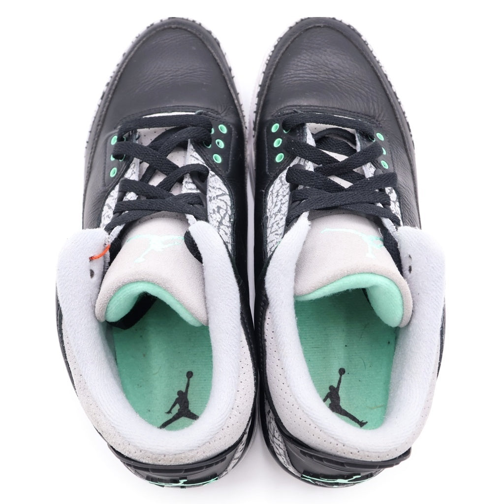 NIKE(ナイキ) AIR JORDAN 3 RETRO GREEN GLOW CT8532-031 エアジョーダン3 グリーングロー ミッドカットスニーカー シューズ ブラック/グレー US9/27cm