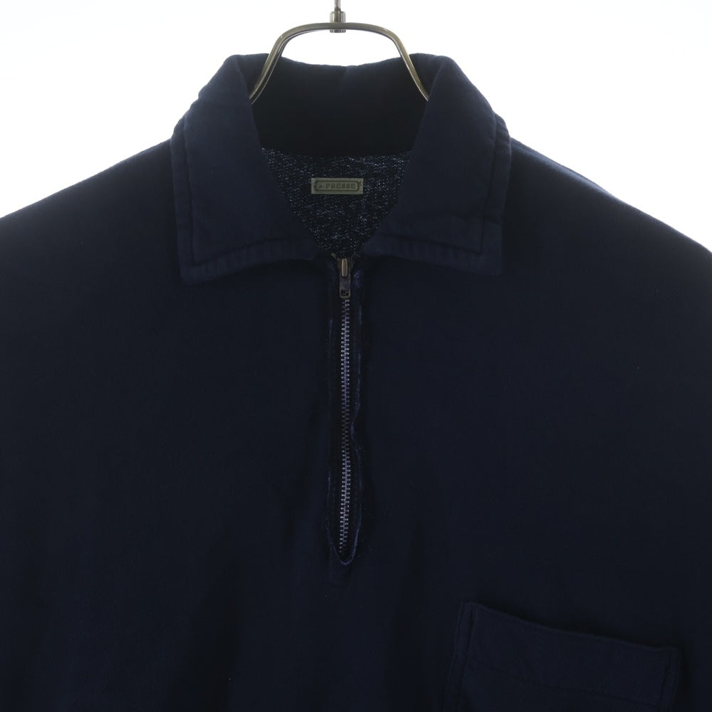 A.PRESSE(アプレッセ) Vintage Light Weight Half Zip Sweatshirt ヴィンテージ ライト ウェイト ハーフ ジップ スウェット トレーナー ネイビー 26SAP-05-08