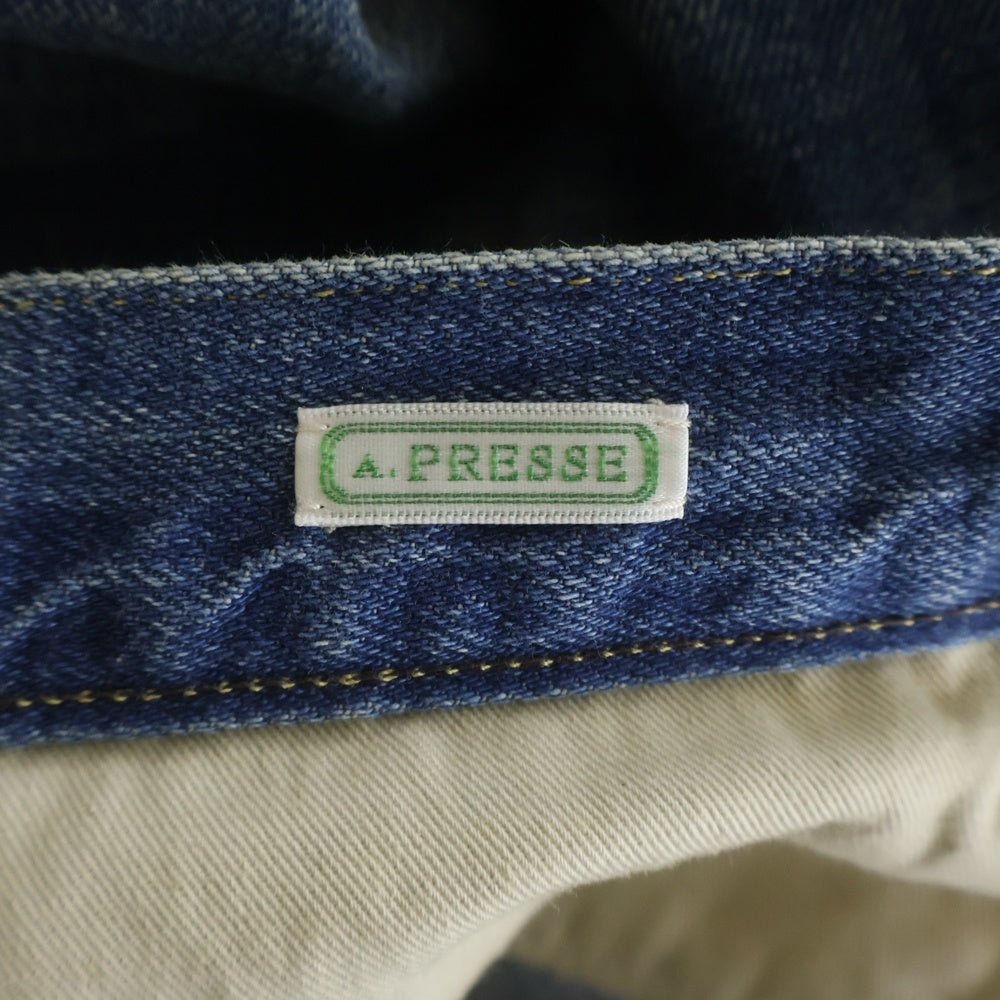 A.PRESSE(アプレッセ) No.22 Washed Wide Denim Pants ウォッシュド ワイド デニム パンツ インディゴ 26SAP-04-29