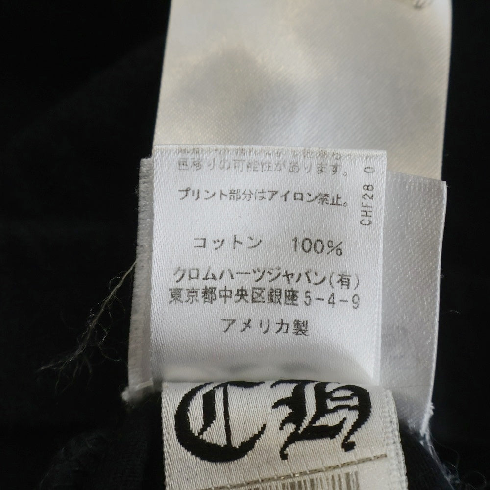 CHROME HEARTS(クロムハーツ) CH LS NECK LOGO ネックロゴプリント 袖ロゴ 長袖Tシャツ ブラック/イエロー