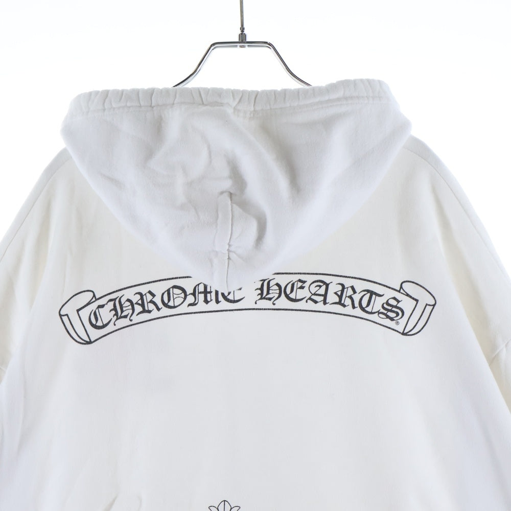 CHROME HEARTS(クロムハーツ) MLTCOL CEM CRS HD PLVR マルチセメタリークロスプリント プルオーバーパーカー フーディー ホワイト