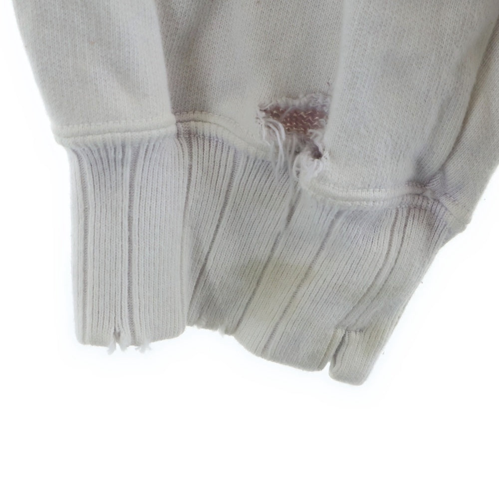 MAISON MIHARAYASUHIRO(メゾンミハラヤスヒロ) Bleached Smily Face Print ブリーチスマイルジップパーカー フーディー グレー/パープル A14PK541