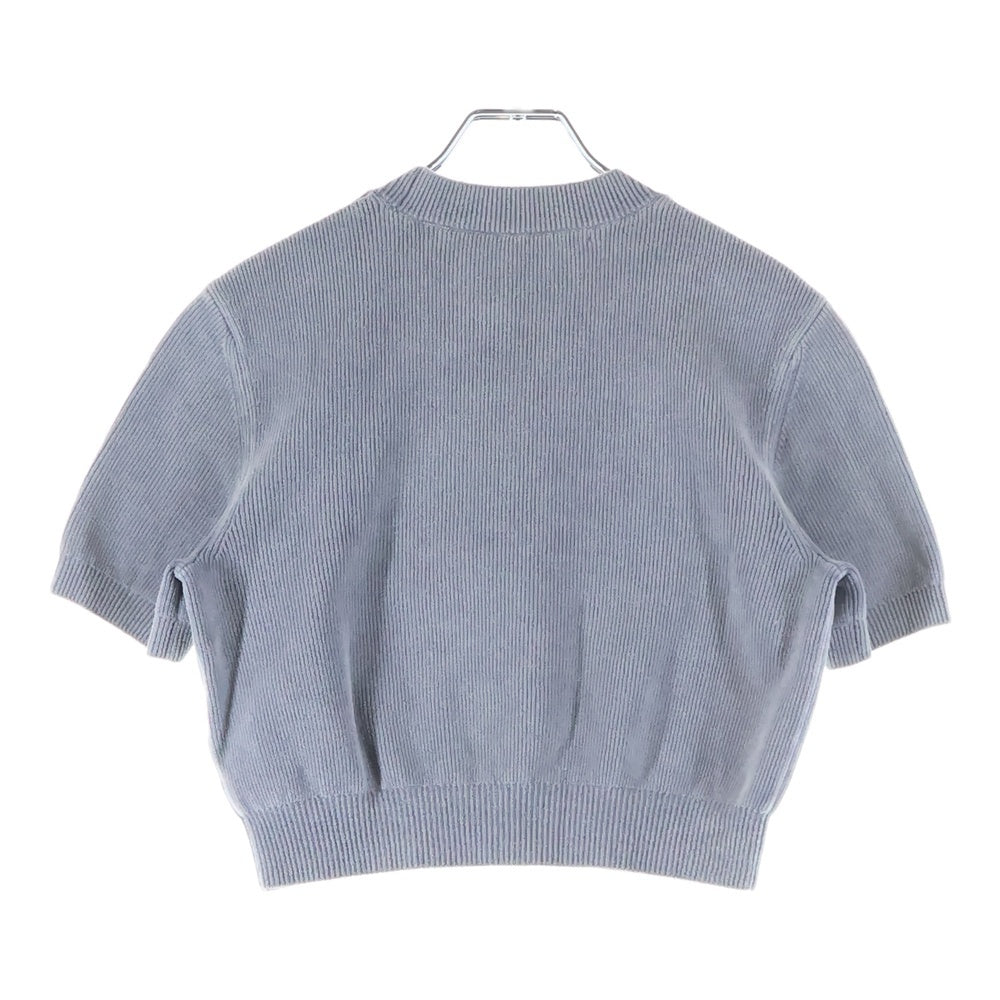 ALEXANDER WANG(アレキサンダーワン) Embossed Logo Ribbed T-shirt エンボスロゴ リブTシャツ クロップド ニットトップ レディース グレー 1KC3251030