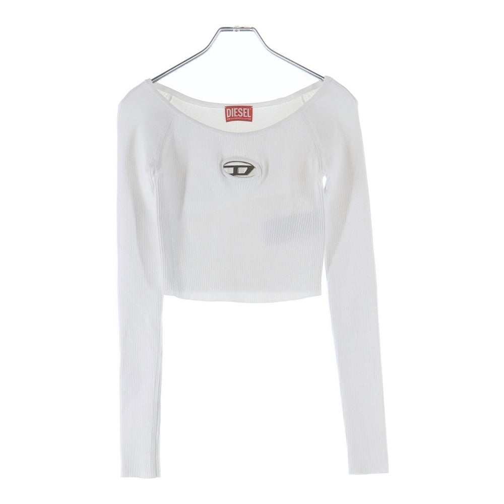 DIESEL(ディーゼル) M-VERA-LS メタルDロゴ オフショルリブニット レディース ホワイト A14189