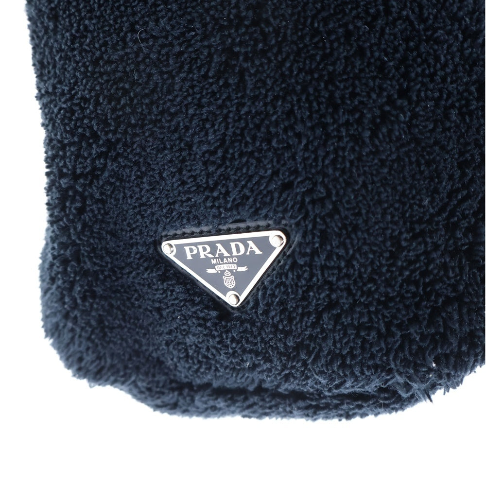 PRADA(プラダ) テリー トートバッグ ファーハンドバッグ ブラック