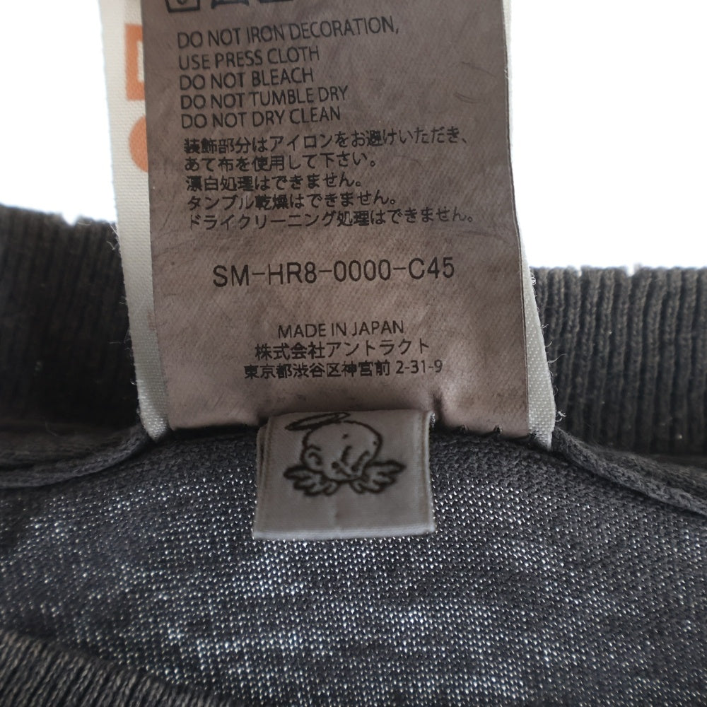SAINT MICHAEL(セントマイケル) 25SS ×P.A.M SAINT PAM PM_SS TEE ビンテージ加工 クルーネックTシャツ グレー SM-HR8-0000-C45