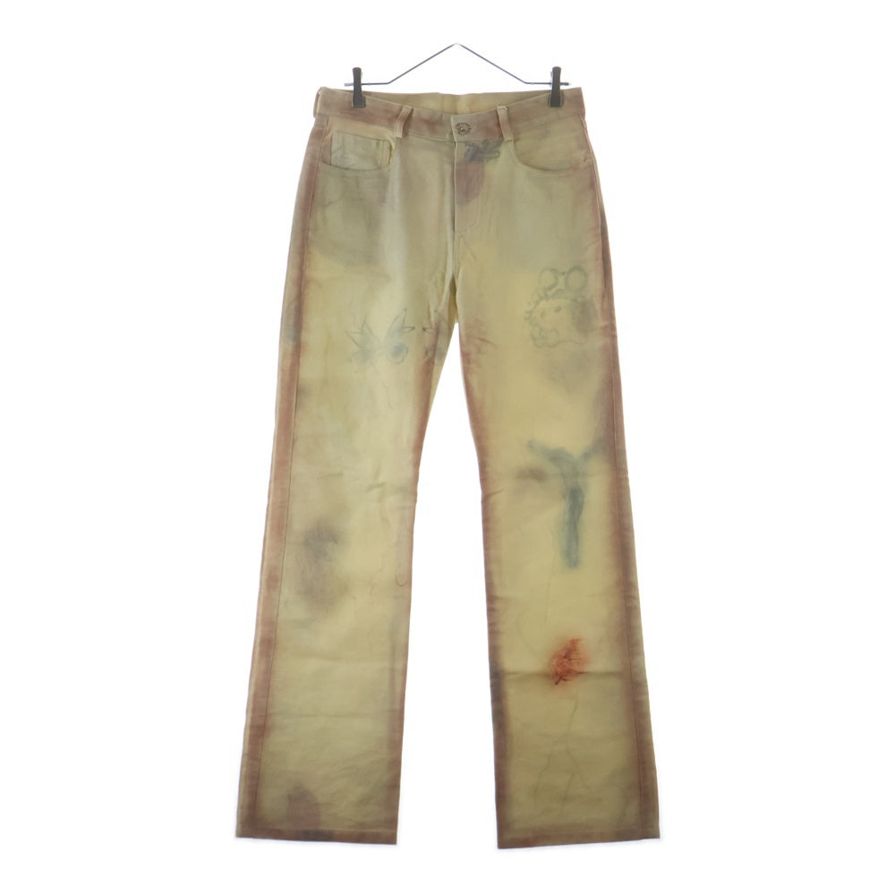 NO BRAND(ノーブランド) LA MASKARADE (ラ マスカレード)SKIN PANTS ヴィンテージ加工 スキン ストレートパンツ ベージュ