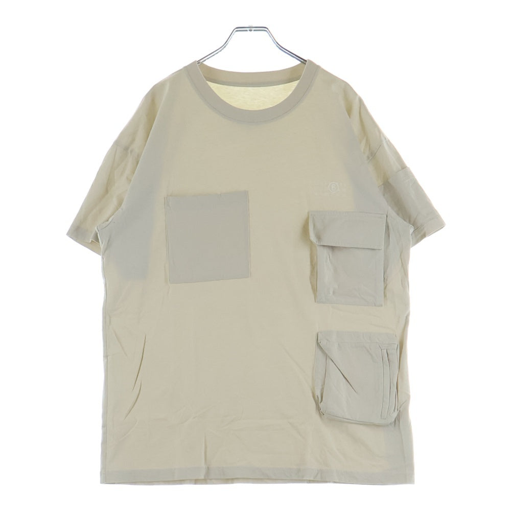 MM6 Maison Margiela(エムエムシックスメゾンマルジェラ) 24AW マルチポケットロゴプリントTシャツ ベージュ SH0GC0022 S24311