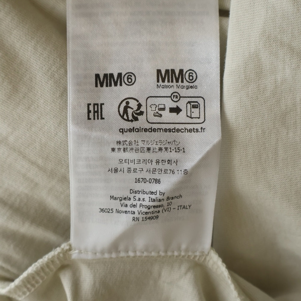 MM6 Maison Margiela(エムエムシックスメゾンマルジェラ) 24AW マルチポケットロゴプリントTシャツ ベージュ SH0GC0022 S24311