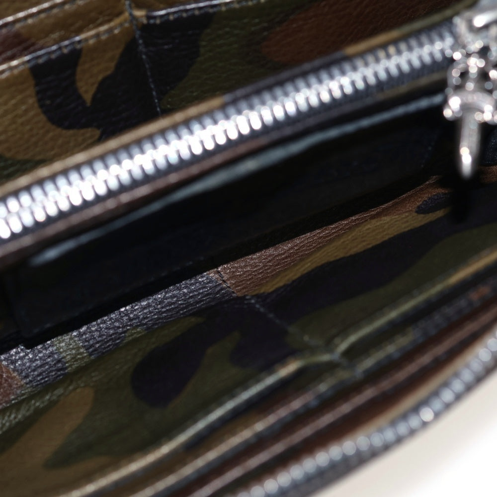 CHROME HEARTS(クロムハーツ) REC F ZIP 3セメタリー クロスパッチ ラウンドファスナーウォレット 迷彩 カモフラ 長財布 グリーン