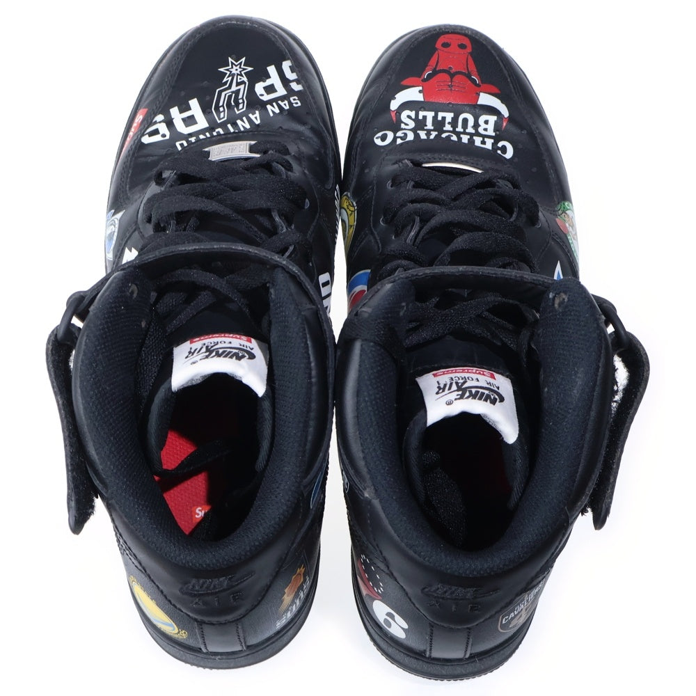 NIKE(ナイキ) ×AIR FORCE 1 MID NBA TEAM AQ8017-001 シュプリーム エアフォース1 ミッド エヌビーエーチーム ミドルカットスニーカー US11/29cm ブラック