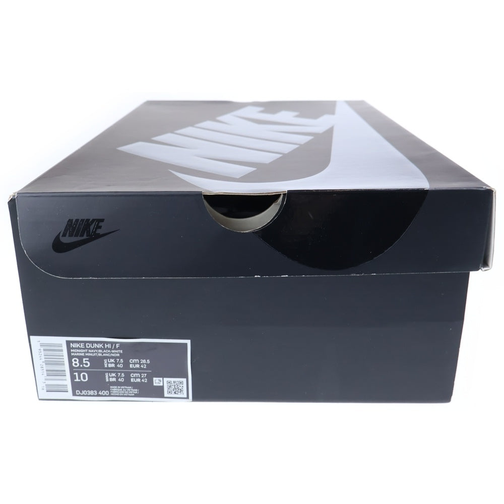 NIKE(ナイキ) ×FRAGMENT DESIGN DUNK HIGH TOKYO フラグメントデザイン ダンク 東京 ハイカットスニーカー ブラック/ネイビー US8.5/26.5cm DJ0383-400