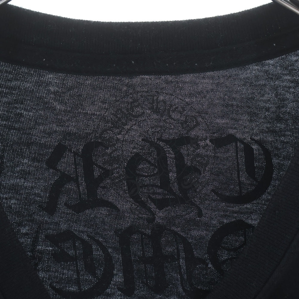 CHROME HEARTS(クロムハーツ) VERTICAL LOGO バーティカルロゴ プリント 半袖Tシャツ カットソー ブラック