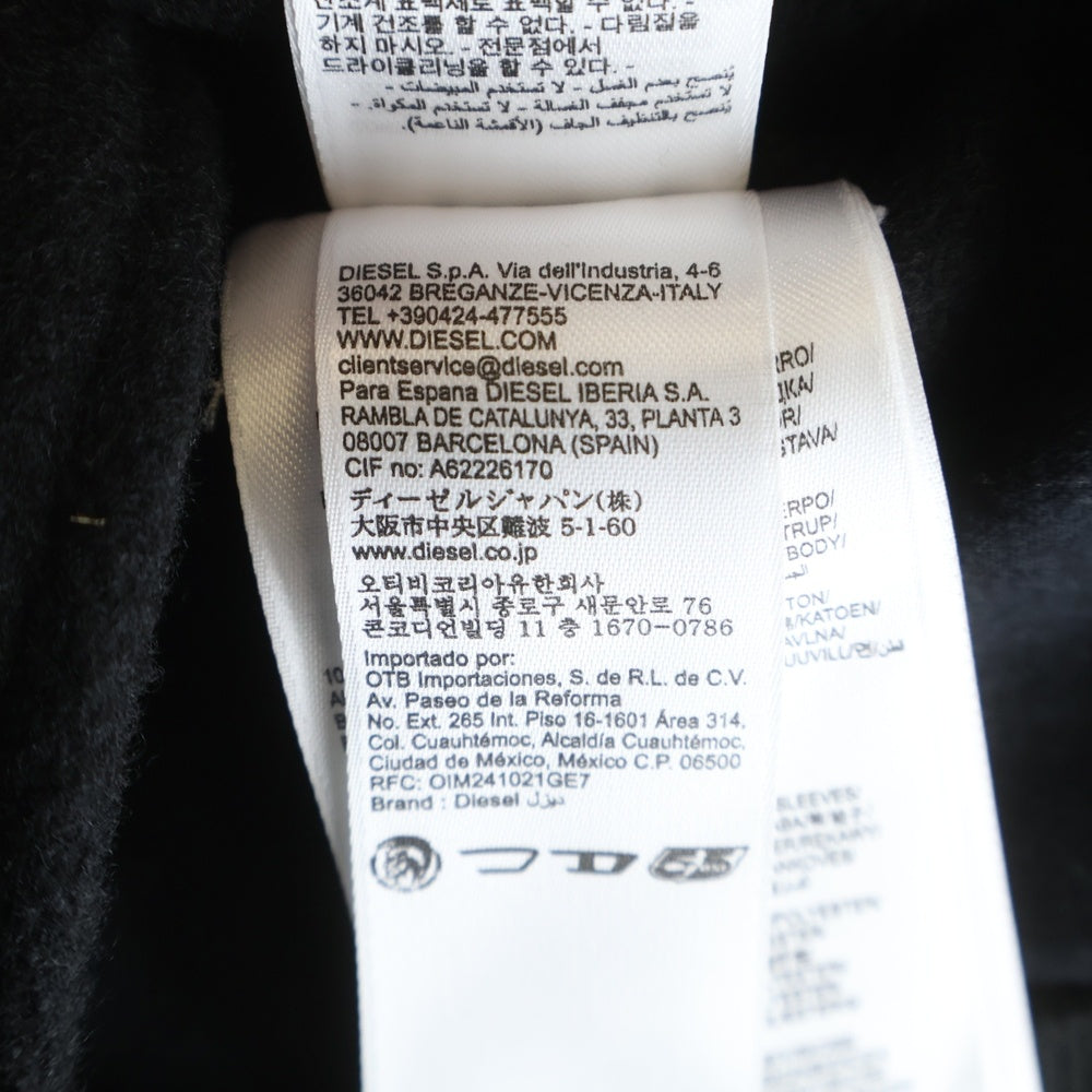 DIESEL(ディーゼル) Bomber Jacket フロント バックロゴ バーシティー スタジアム ジャケット スタジャン ブラック A19582