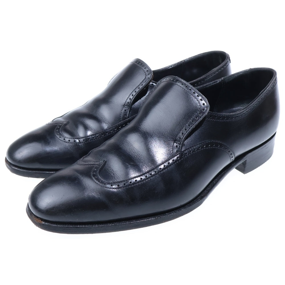 Crockett&Jones(クロケットアンドジョーンズ) ヴィングチップ スリッポン ローファー レザーシューズ ブラック
