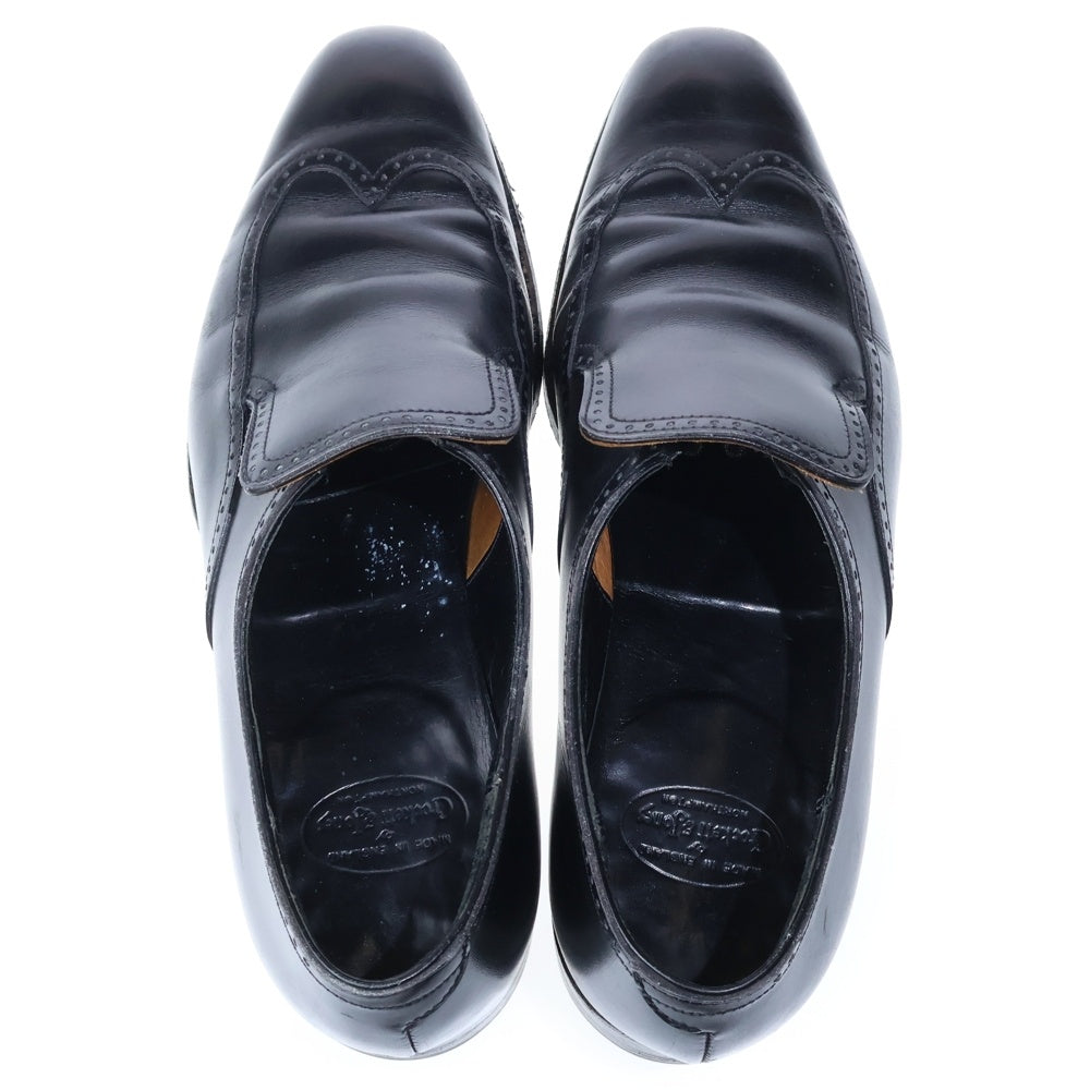 Crockett&Jones(クロケットアンドジョーンズ) ヴィングチップ スリッポン ローファー レザーシューズ ブラック