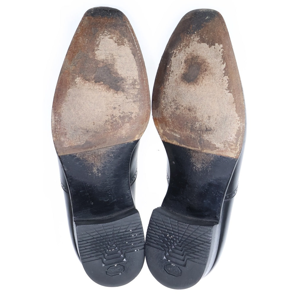 Crockett&Jones(クロケットアンドジョーンズ) ヴィングチップ スリッポン ローファー レザーシューズ ブラック