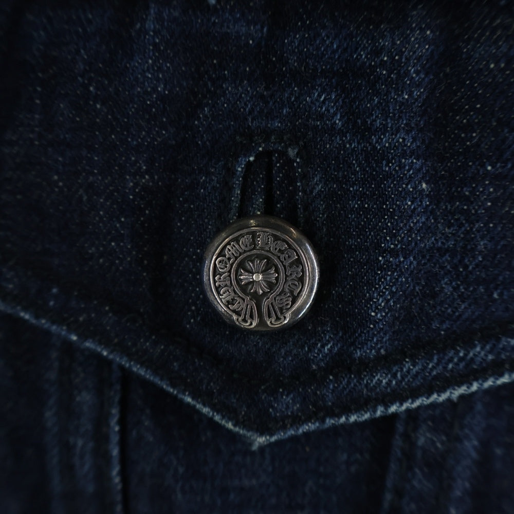CHROME HEARTS(クロムハーツ) ホースシューボタン デニムジャケット 袖クロスパッチ デニムジャケット インディゴブルー JVP