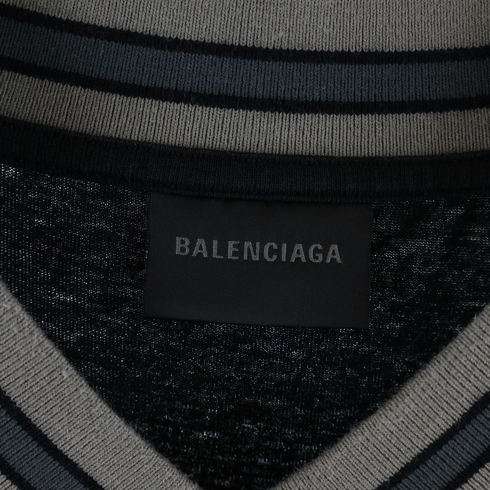 BALENCIAGA(バレンシアガ) Long sleeve Football T-shirt フロント バックロゴ フットボール 長袖Tシャツ カットソー ブラック