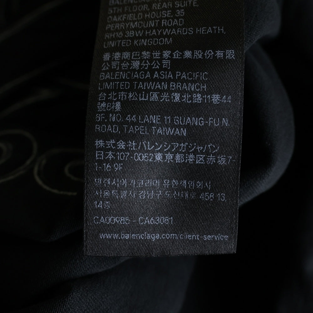 BALENCIAGA(バレンシアガ) Long sleeve Football T-shirt フロント バックロゴ フットボール 長袖Tシャツ カットソー ブラック