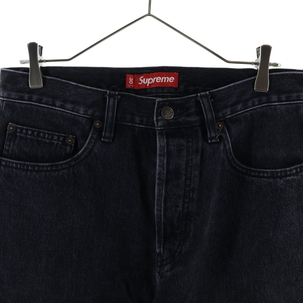 SUPREME(シュプリーム) 25AW Rigid Loose Fit Selvedge Jean リジッド セルビッジ ルーズ フィット ボタンフライ マルチポケット デニムパンツ ブラック