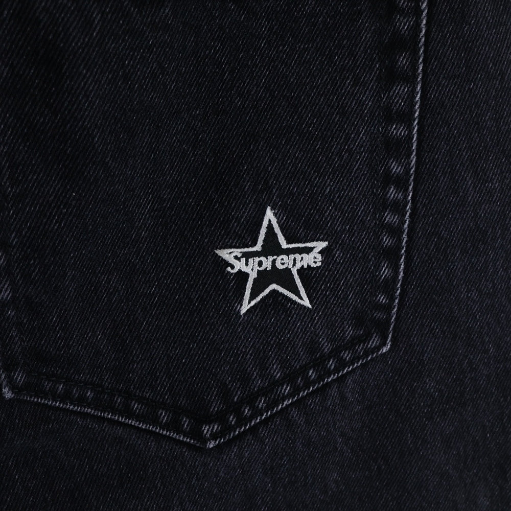 SUPREME(シュプリーム) 25AW Rigid Loose Fit Selvedge Jean リジッド セルビッジ ルーズ フィット ボタンフライ マルチポケット デニムパンツ ブラック