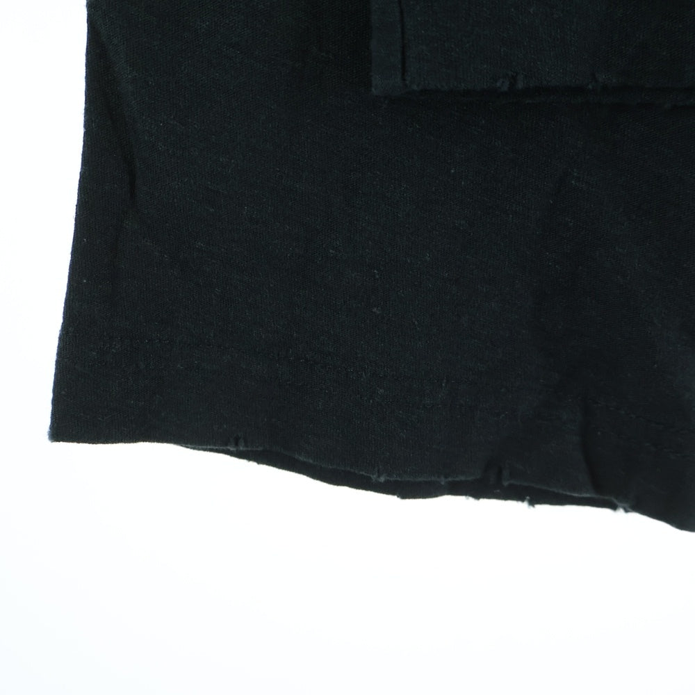 Acne Studios(アクネ ストゥディオズ) プリントロゴ ダメージ加工Tシャツ 長袖クルーネックカットソー ブラック FN-UX-TSHI000016