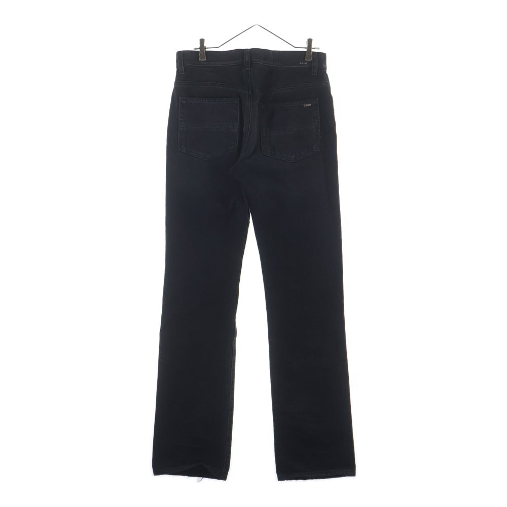 AMIRI(アミリ) MA Bar Logo Straight Fit Aged Denim Jeans MAバーロゴ ストレートフィットエイジドデニムジーンズ デニムパンツ ロゴ刺繍 ダメージ加工 ブラック