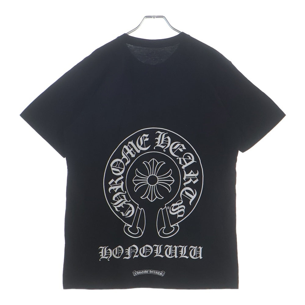 CHROME HEARTS(クロムハーツ) Honolulu Horseshoe S/S Tee ホノルル限定 バック ホースシュー クルーネック半袖Tシャツカットソー ホワイト