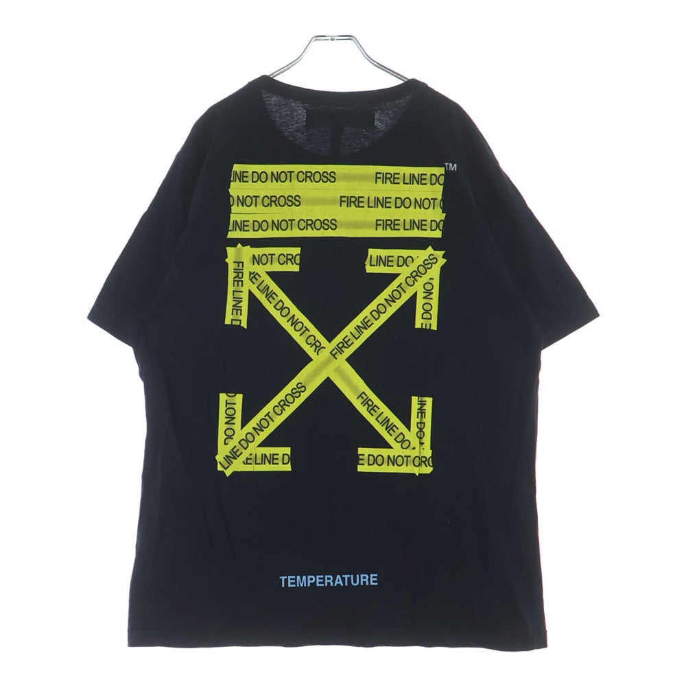 OFF-WHITE(オフホワイト) 18SS FIRE TAPE バックファイヤー テープ 半袖Tシャツ ブラック OMAA027S18185006
