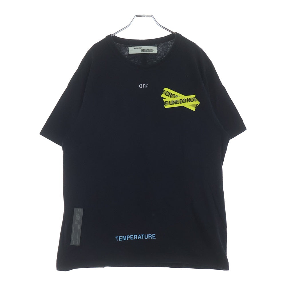 OFF-WHITE(オフホワイト) 18SS FIRE TAPE バックファイヤー テープ 半袖Tシャツ ブラック OMAA027S18185006