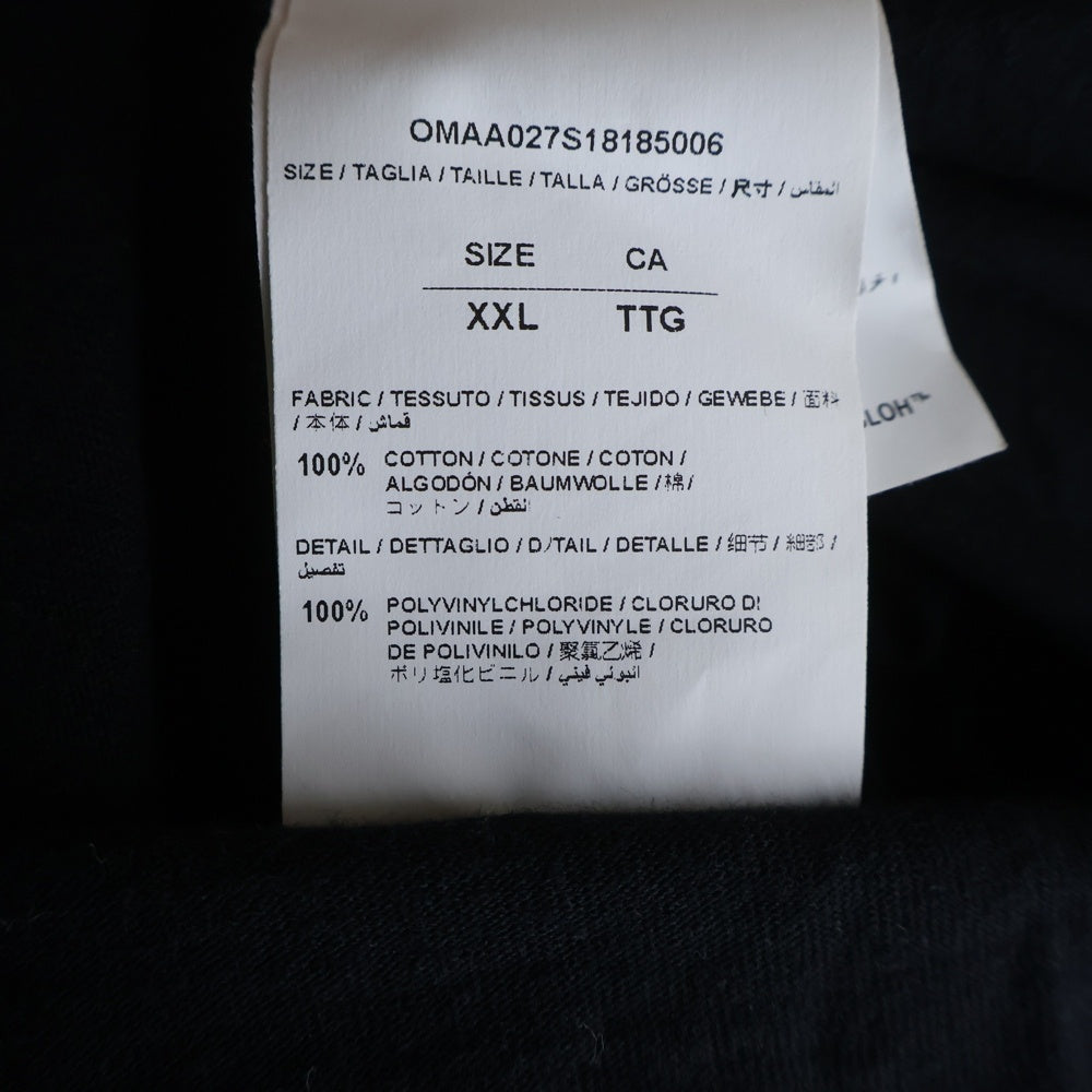 OFF-WHITE(オフホワイト) 18SS FIRE TAPE バックファイヤー テープ 半袖Tシャツ ブラック OMAA027S18185006