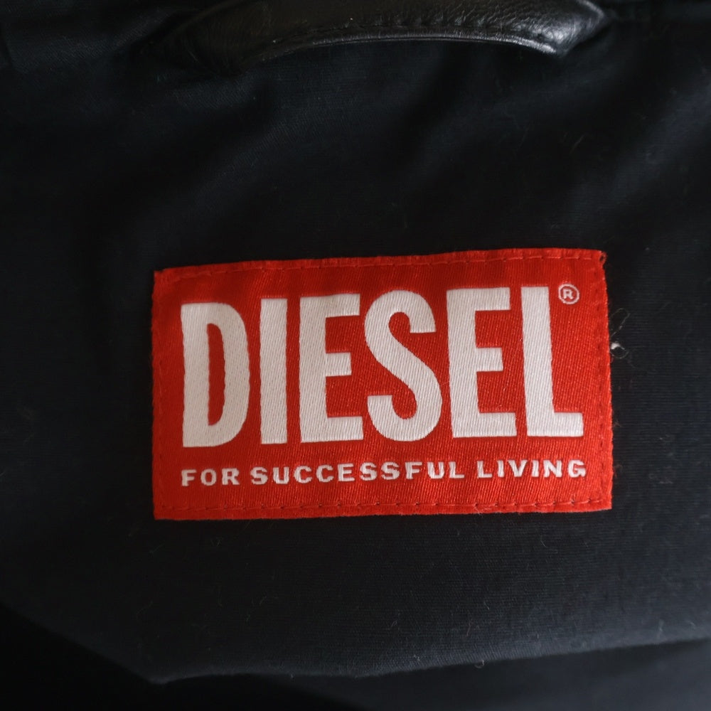 DIESEL(ディーゼル) J-ANTIL フェイクレザーブルゾン フーディージップアップジャケット ブラック A17277-J