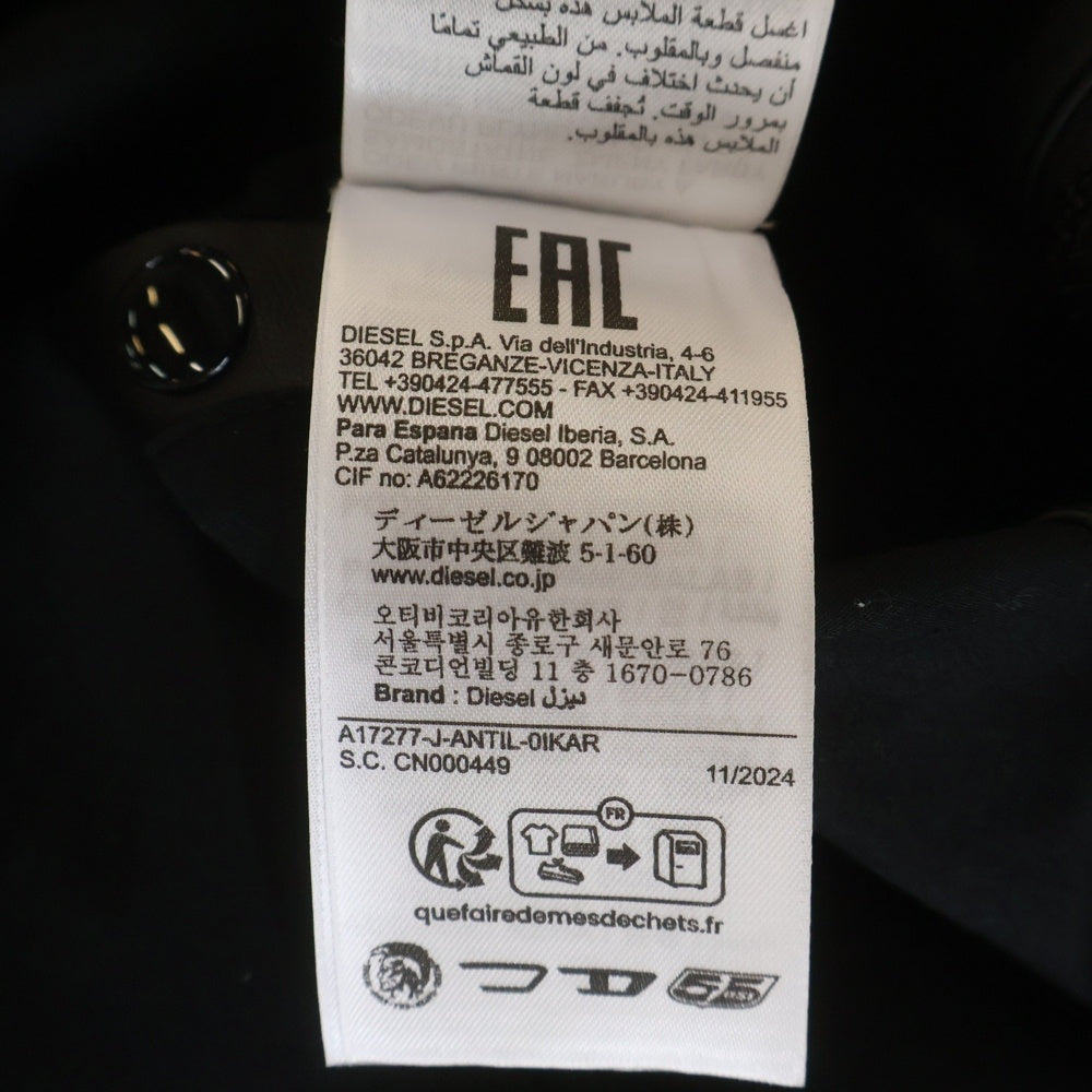 DIESEL(ディーゼル) J-ANTIL フェイクレザーブルゾン フーディージップアップジャケット ブラック A17277-J