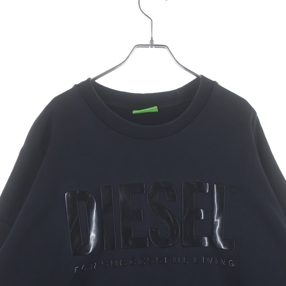 DIESEL(ディーゼル) フロントラバー ロゴ クルーネックスウェット トレーナー ブラック A02312