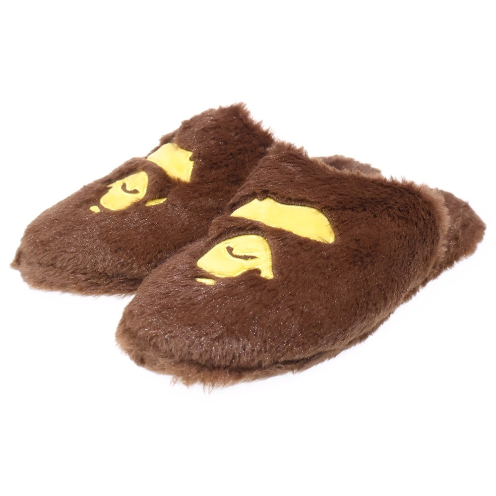 A BATHING APE(アベイシングエイプ) APE HEAD SLIPPERS エイプヘッド スリッパ ルームスリッパ サンダル シューズ ブラウン